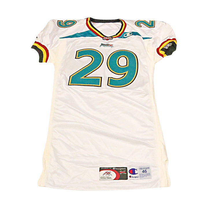 Memphis Maniax 2001 #29 Game Used Away Jersey Size 46 +2