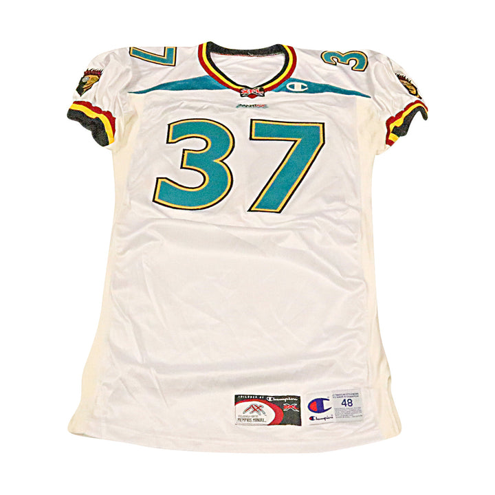 Kevin Peoples Memphis Maniax 2001 Game Used Away Jersey Size 48 +2