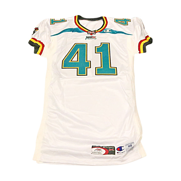 Memphis Maniax 2001 #41 Game Used Away Jersey Size 48 +2