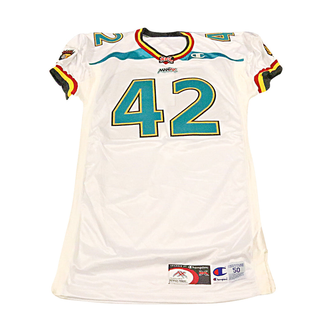 Roosevelt Potts Memphis Maniax 2001 Game Used Away Jersey Size 50 +2 (No Nameplate)