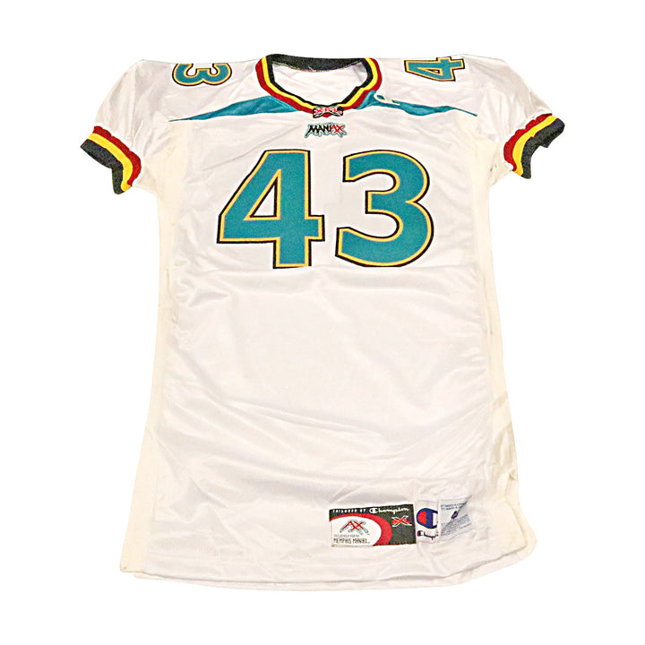 Memphis Maniax 2001 #43 Game Used Away Jersey Size 48 +2
