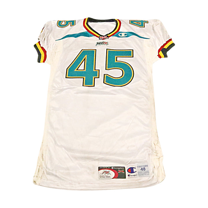 Memphis Maniax 2001 #45 Game Used Away Jersey Size 48 +2