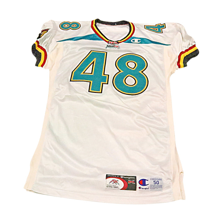 Jim Kitts Memphis Maniax 2001 Game Used Away Jersey Size 50 +2