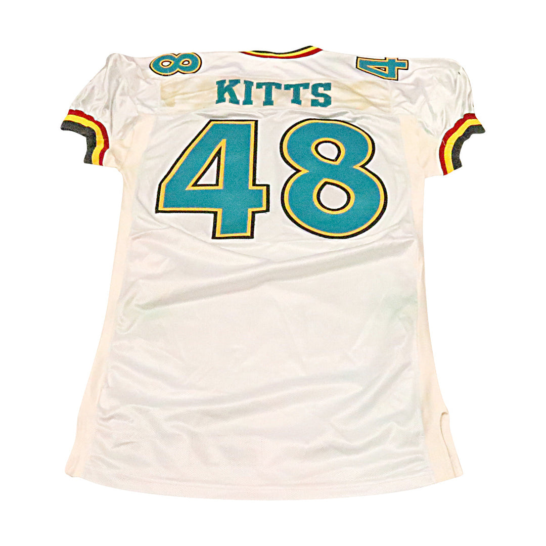 Jim Kitts Memphis Maniax 2001 Game Used Away Jersey Size 50 +2