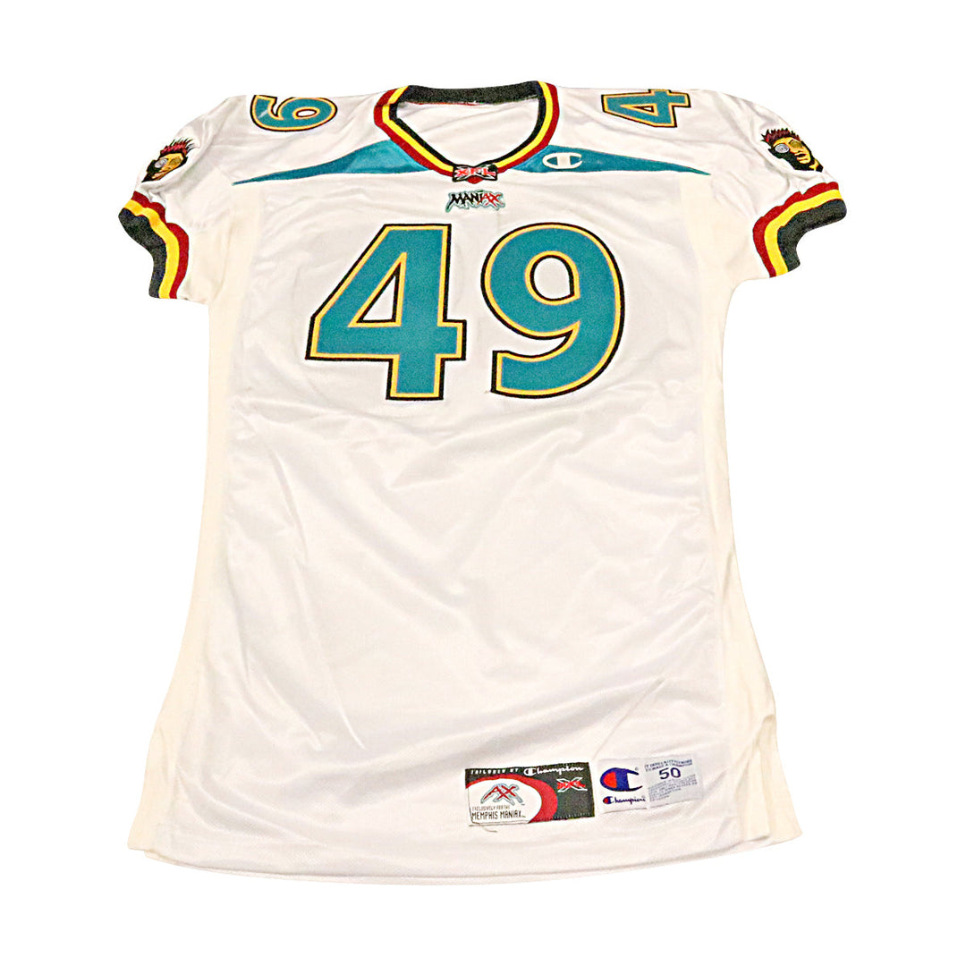 Memphis Maniax 2001 #49 Game Used Away Jersey Size 50 +2