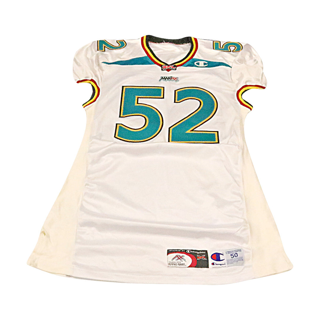 Paul LaCoste Memphis Maniax 2001 Game Used Away Jersey Size 50 +2 Linemen Cut