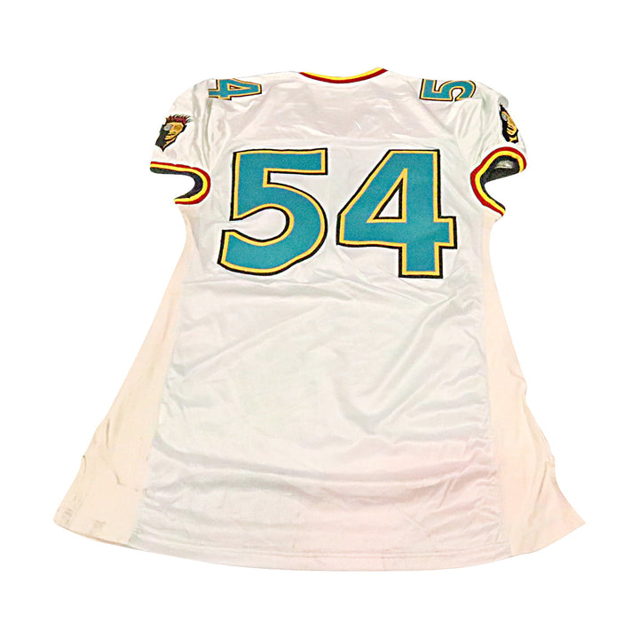 Richard Hogans Memphis Maniax 2001 Game Used Away Jersey Size 54 +2 Linemen Cut