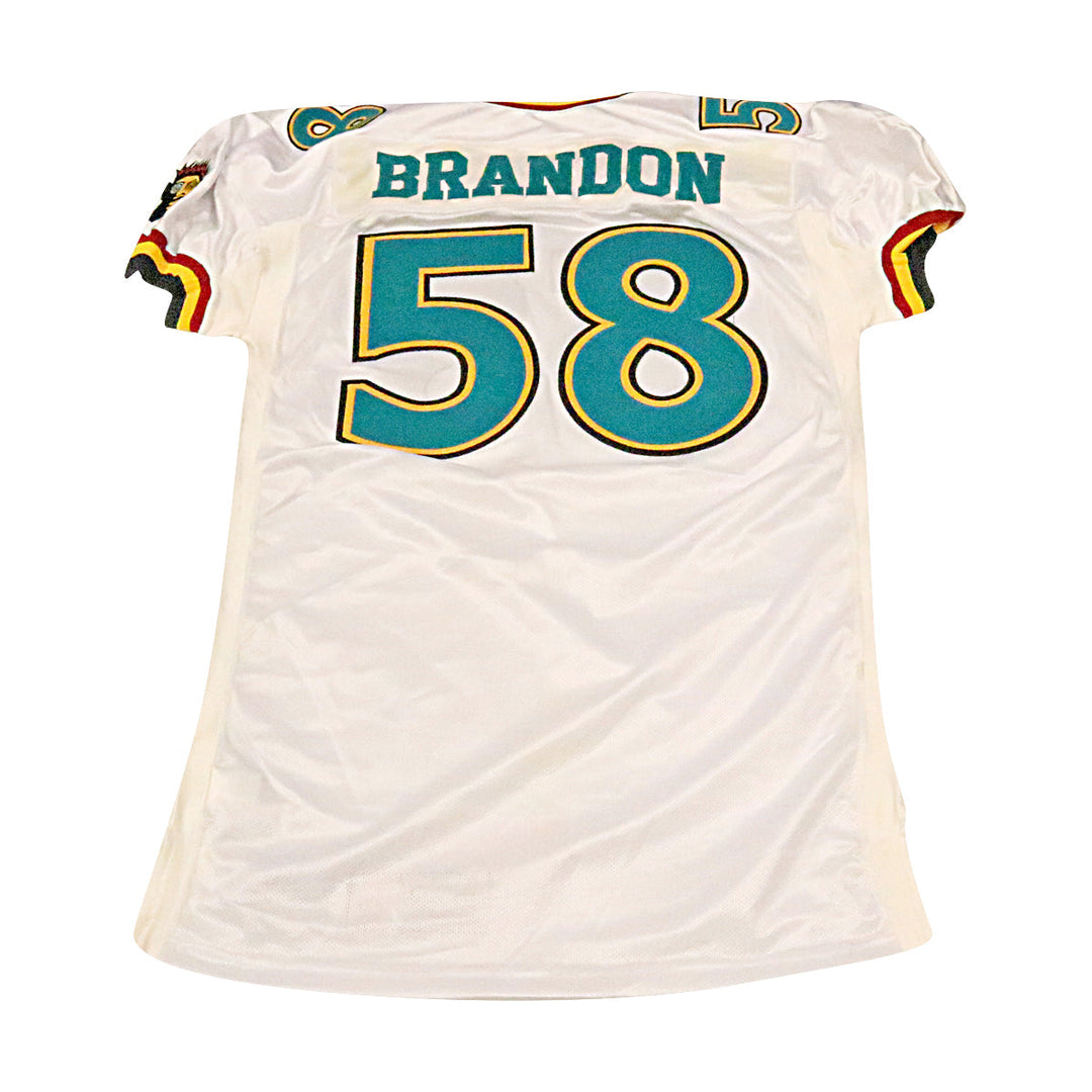 David Brandon Memphis Maniax 2001 Game Used Away Jersey Size 52 +2 Linemen Cut
