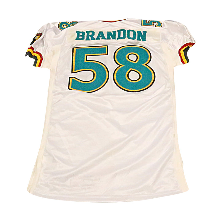 David Brandon Memphis Maniax 2001 Game Used Away Jersey Size 52 +2 Linemen Cut