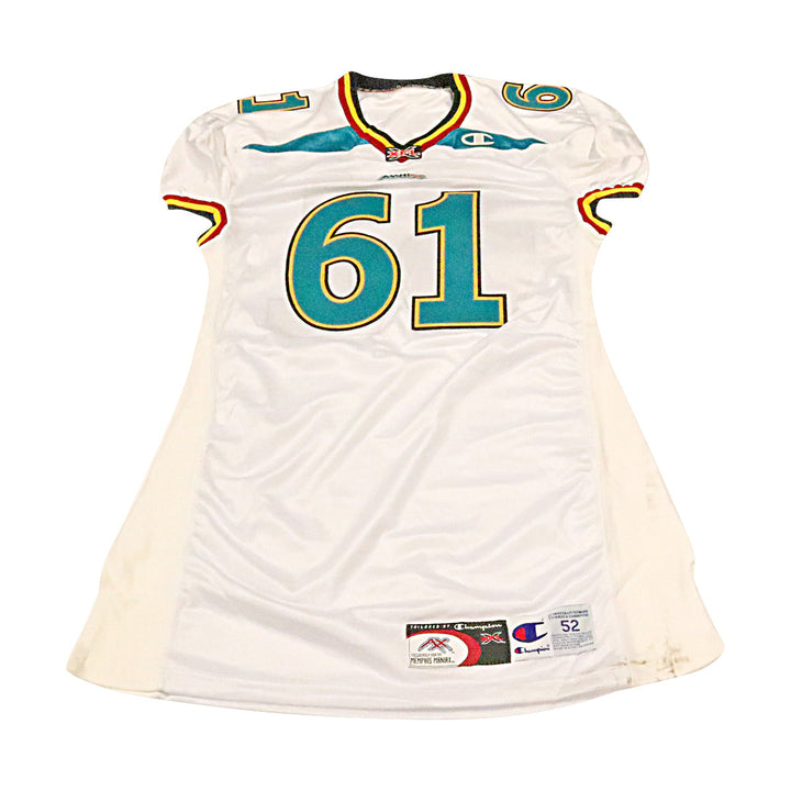 Memphis Maniax 2001 #61 Team Issued Away Jersey Size 52 +2 Linemen Cut
