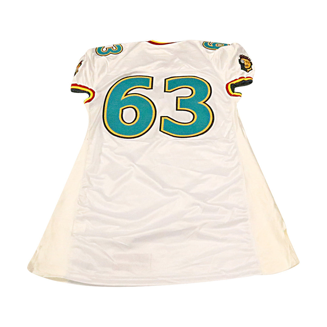 Memphis Maniax 2001 #63 Team Issued Away Jersey Size 54 +2 Linemen Cut