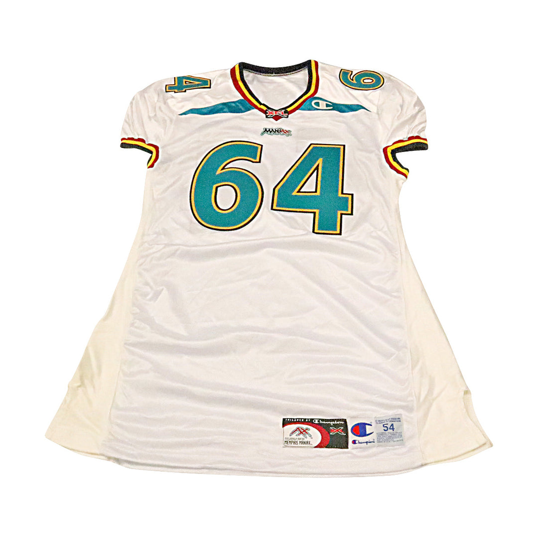 Memphis Maniax 2001 #64 Team Issued Away Jersey Size 54 +2 Linemen Cut