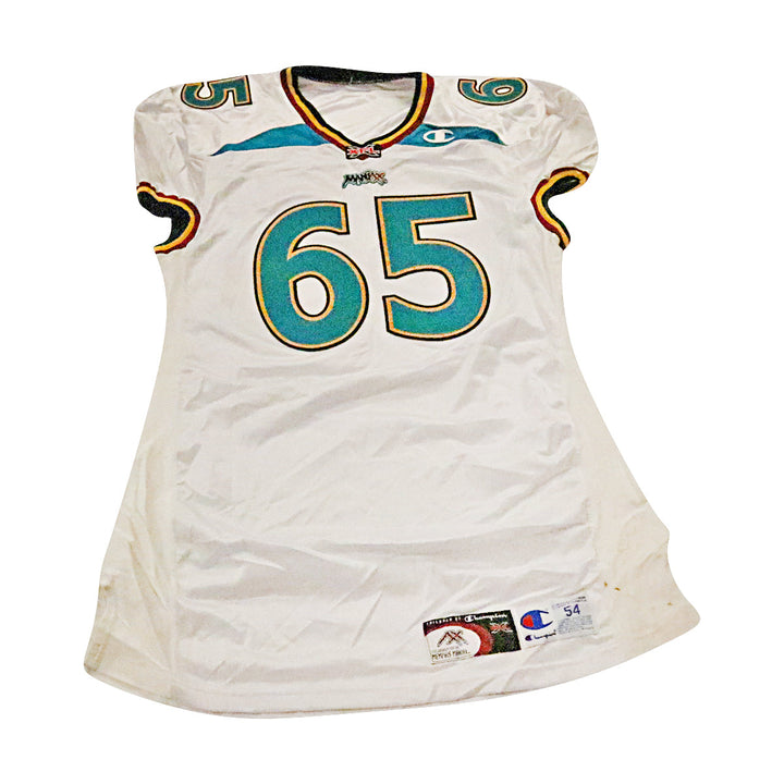 Memphis Maniax 2001 #65 Team Issued Away Jersey Size 54 +2 Linemen Cut