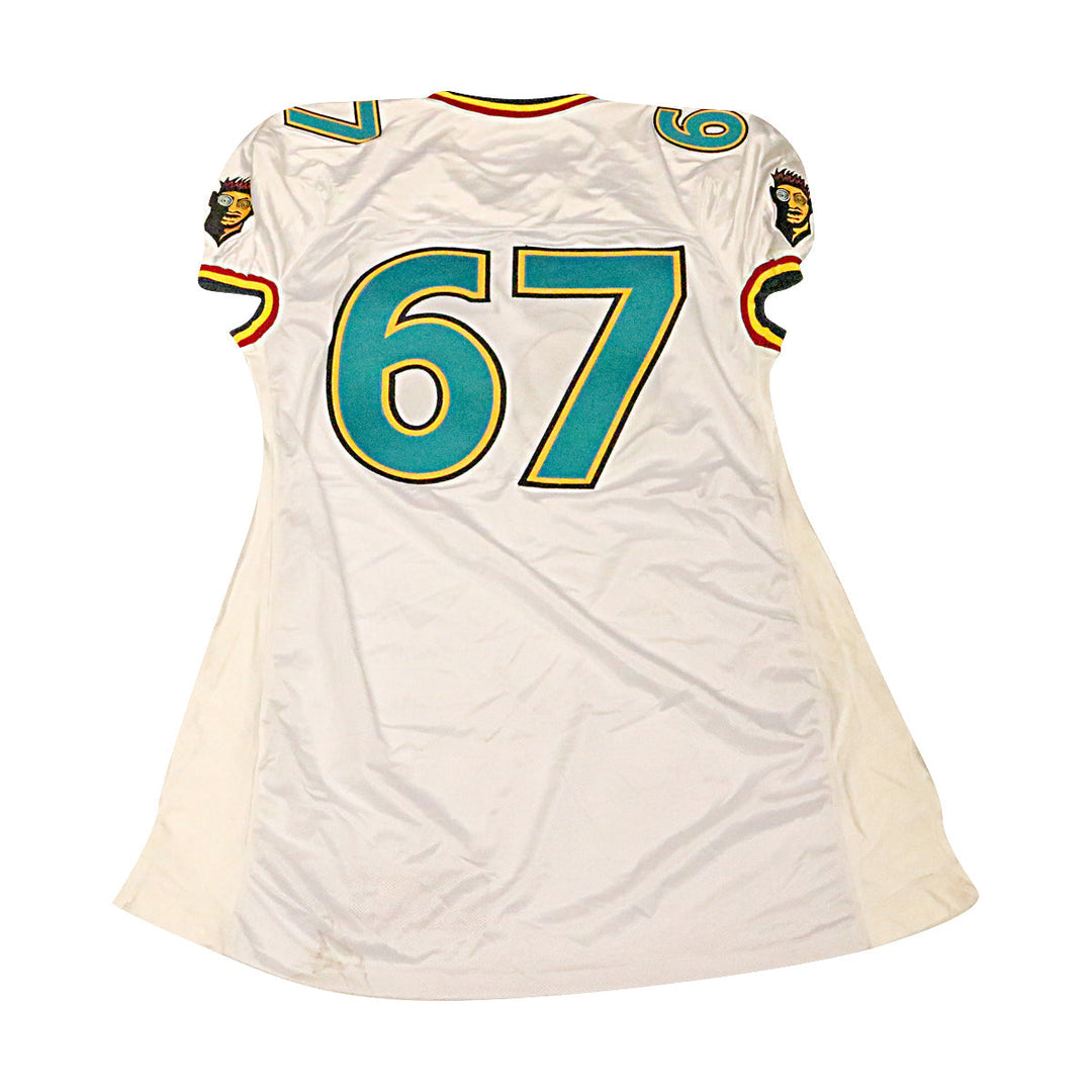 Memphis Maniax 2001 #67 Team Issued Away Jersey Size 58 +2 Linemen Cut