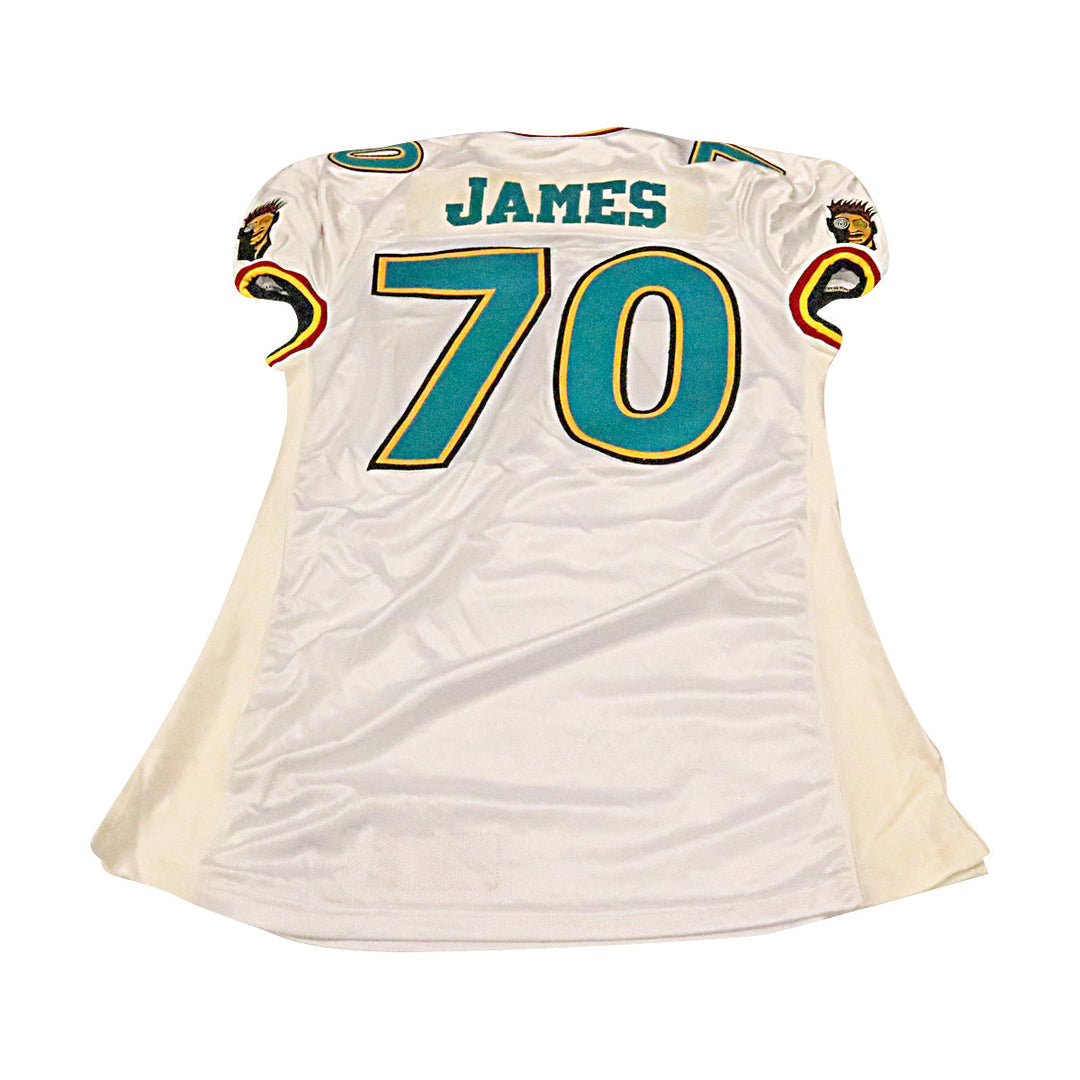 Jesse James Memphis Maniax 2001 Game Used Away Jersey Size 52 +2 Linemen Cut