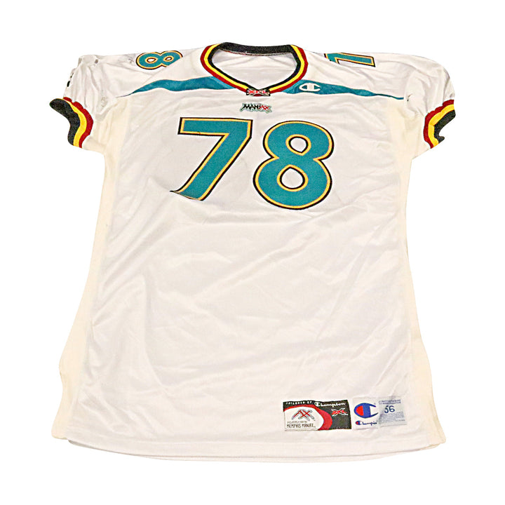 Shante Carver "Chaka" Memphis Maniax 2001 Game Used Away Jersey Size 56 +2