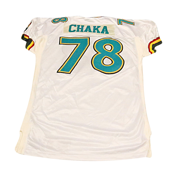Shante Carver "Chaka" Memphis Maniax 2001 Game Used Away Jersey Size 56 +2