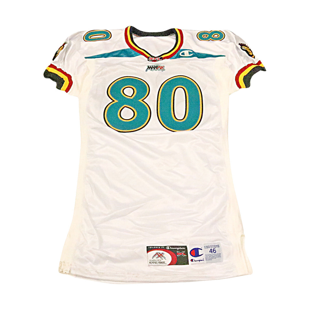 Memphis Maniax 2001 #80 Game Used Away Jersey Size 46 +2