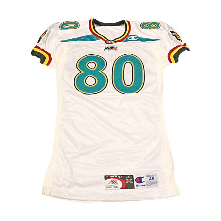 Memphis Maniax 2001 #80 Game Used Away Jersey Size 46 +2
