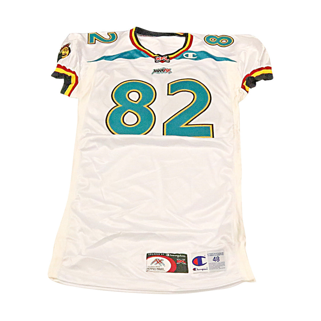 Memphis Maniax 2001 #82 Game Used Away Jersey Size 48 +2