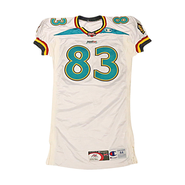 Memphis Maniax 2001 #83 Game Used Away Jersey Size 44 +2