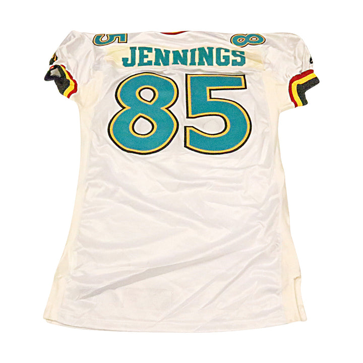 John Jennings Memphis Maniax 2001 Game Used Away Jersey Size 50 +2