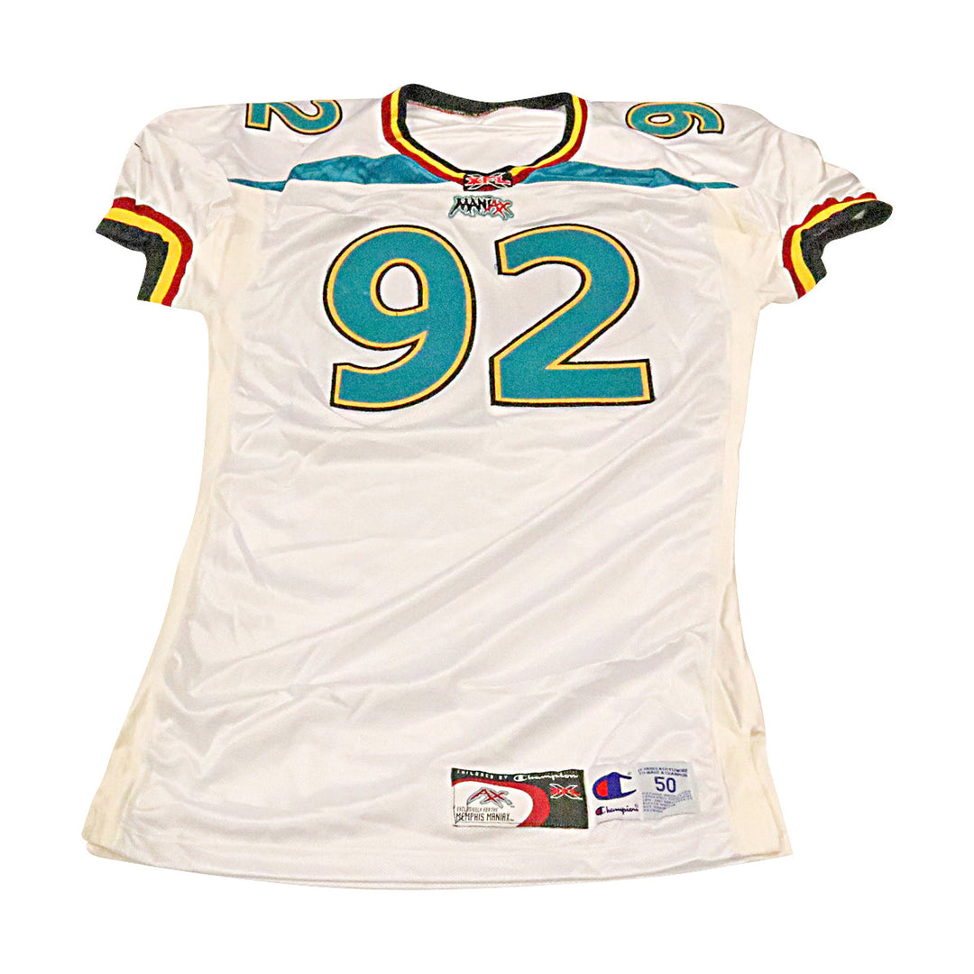 Leonta Rheams Memphis Maniax 2001 Game Used Away Jersey Size 50 +2