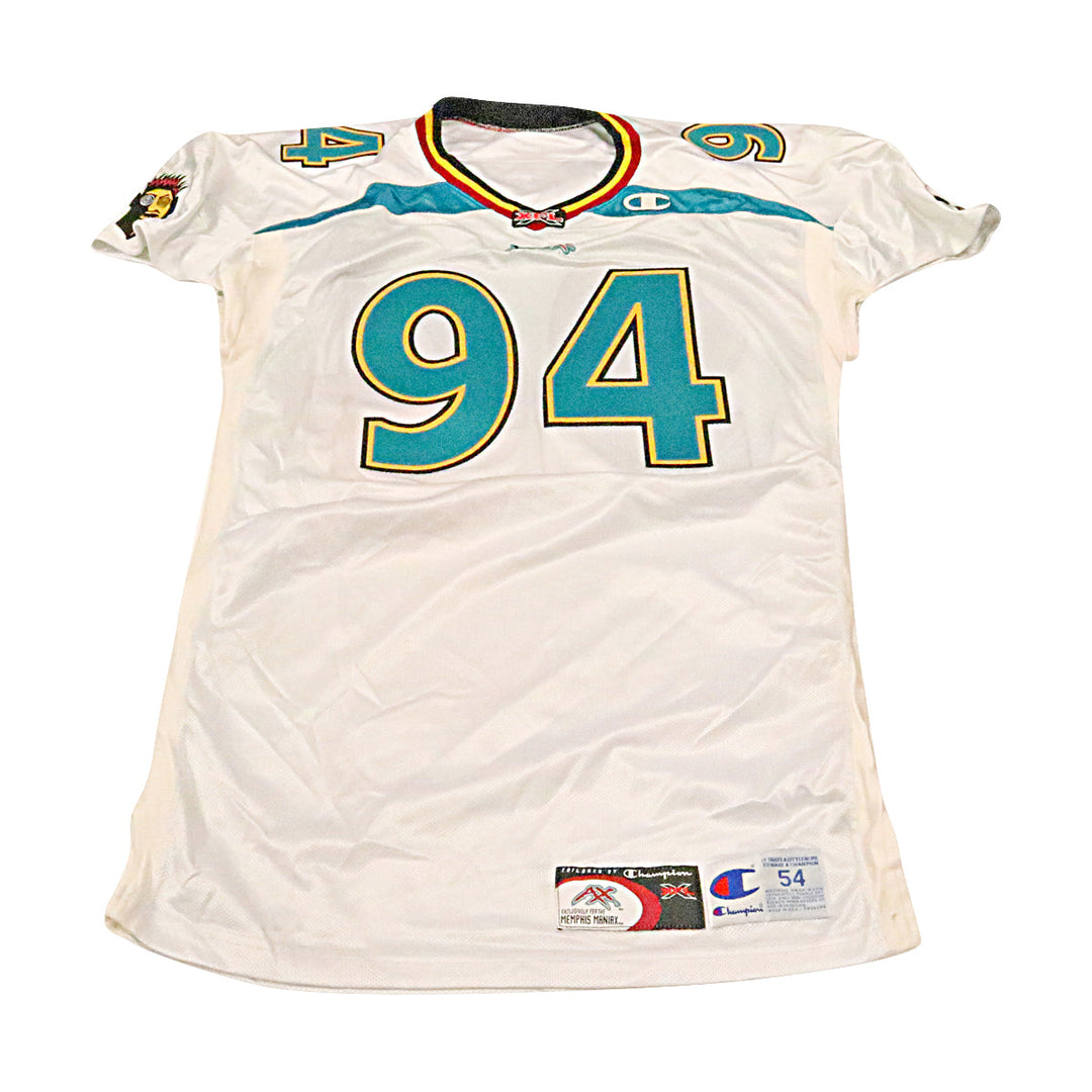 Patrick Sapp Memphis Maniax 2001 Game Used Away Jersey Size 54 +2