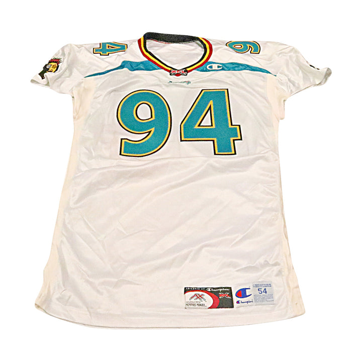 Patrick Sapp Memphis Maniax 2001 Game Used Away Jersey Size 54 +2