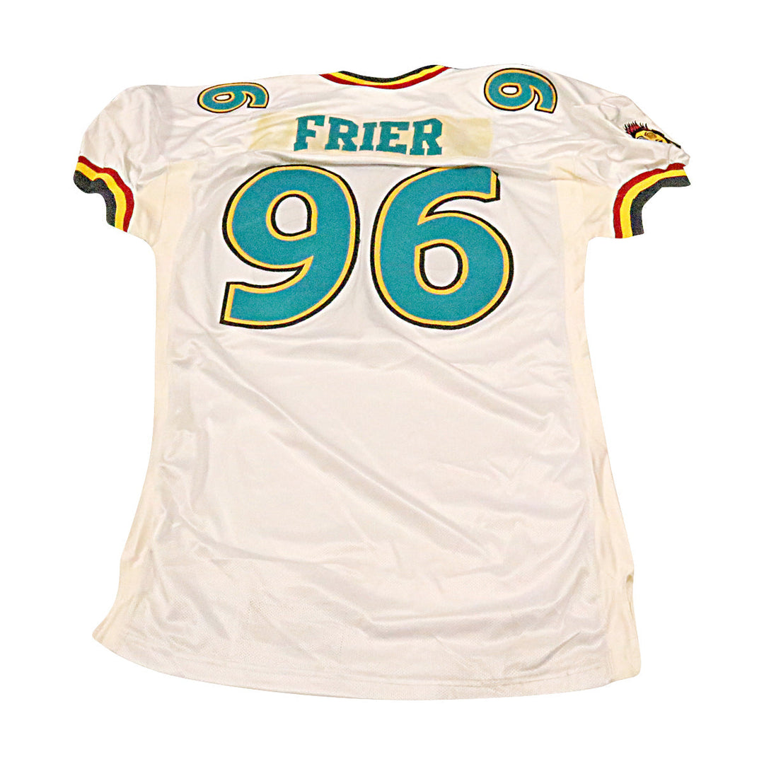 T.J. Frier Memphis Maniax 2001 Game Used Away Jersey Size 52 +2
