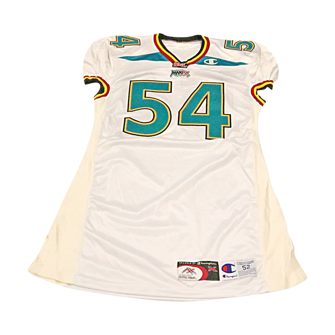 Memphis Maniax 2001 #54 Team Isssued Away Jersey Size 52 +2 Linemen Cut