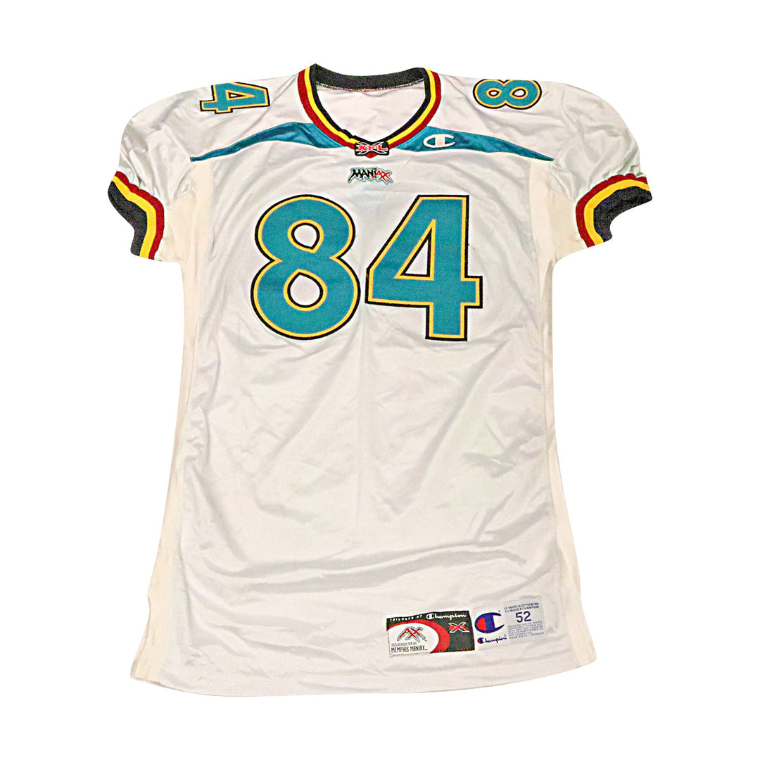 Memphis Maniax 2001 #84 Team Issued Away Jersey Size 52 +2 Nameplate removed