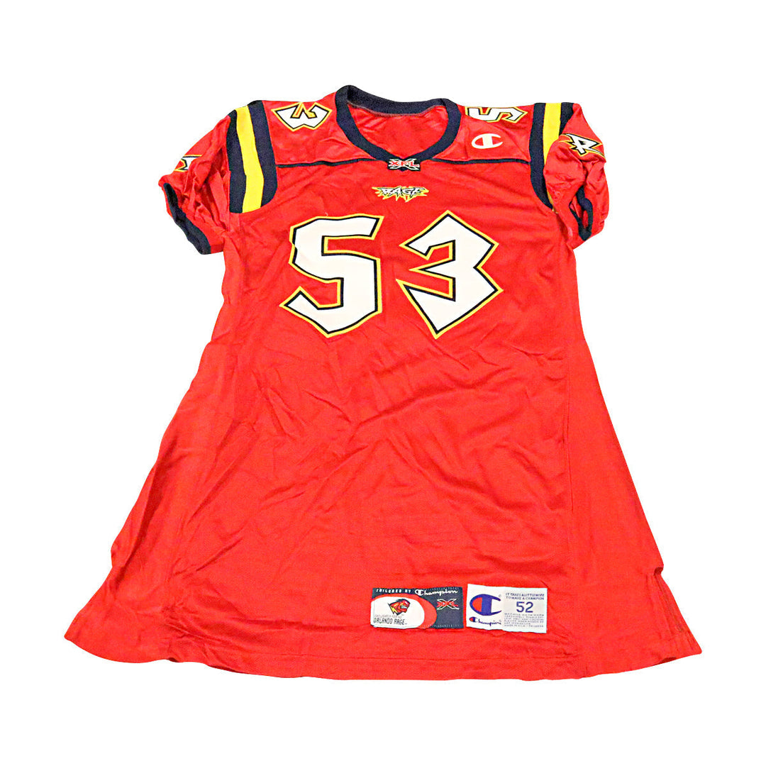 Orlando Rage 2001 #53 Team Issued Home Jersey 52 +2 Linemen Cut