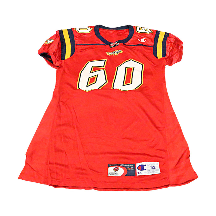 Garin Patrick Orlando Rage 2001 Game Used Home Jersey Size 52 +2 Linemen Cut