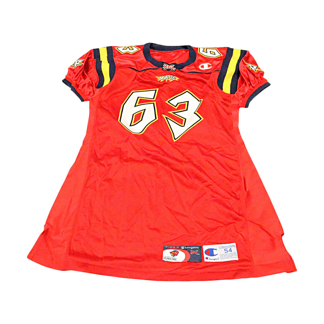 Orlando Rage 2001 #63 Team Issued Home Jersey Size 54 +2 Linemen Cut 