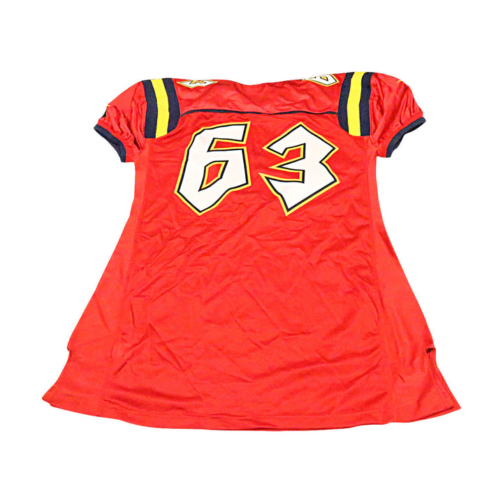 Orlando Rage 2001 #63 Team Issued Home Jersey Size 54 +2 Linemen Cut 
