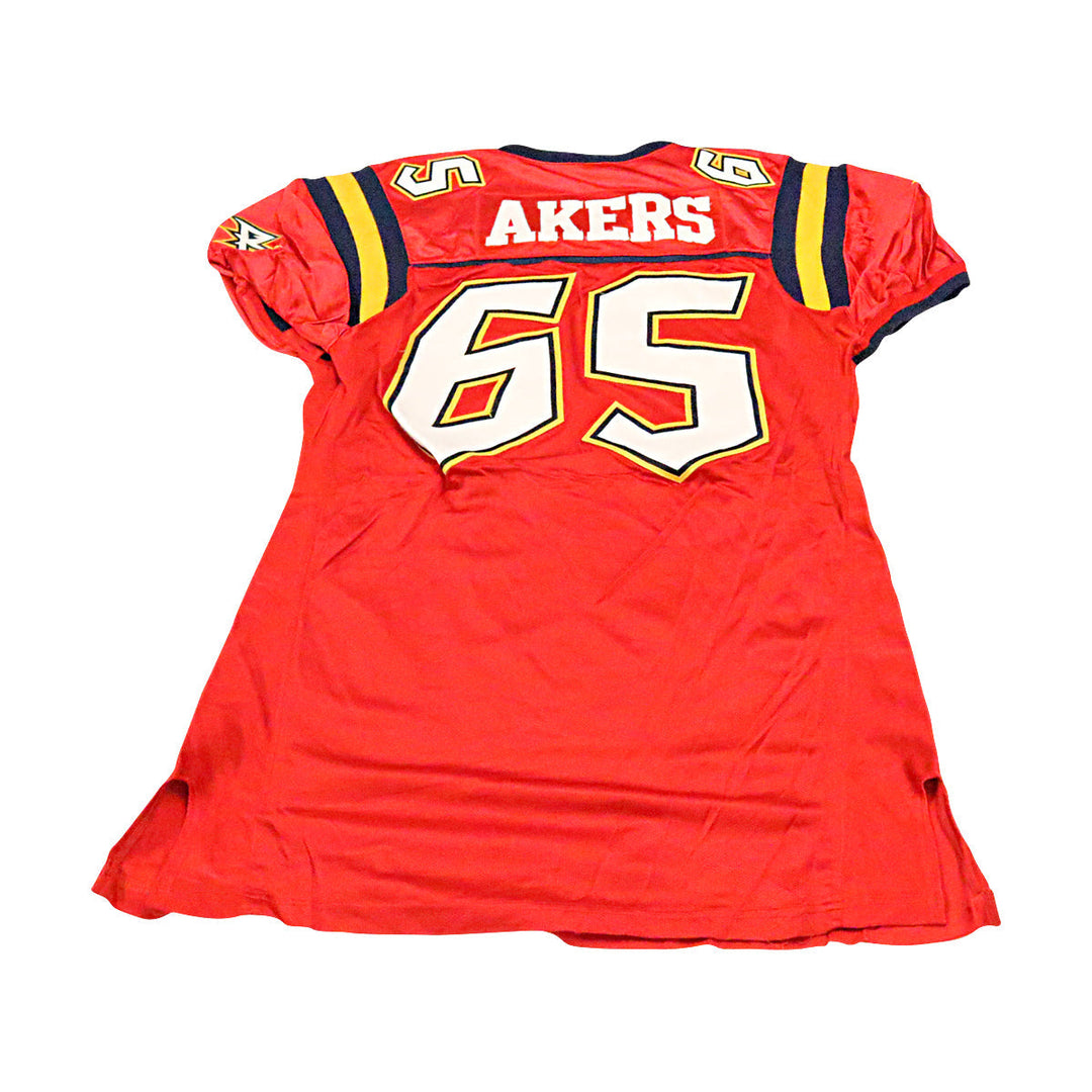 Jeremy Akers Orlando Rage 2001 Game Used Home Jersey Size 54 +2 Linemen Cut