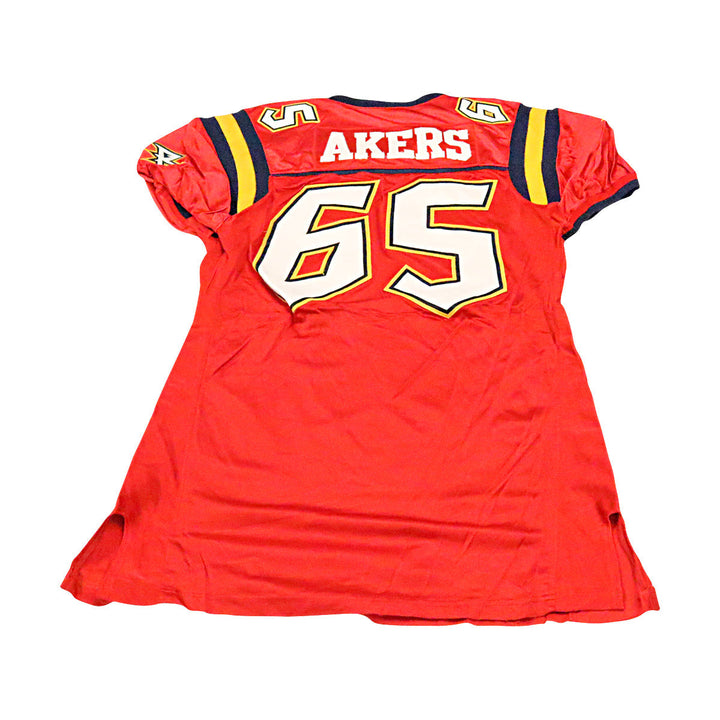 Jeremy Akers Orlando Rage 2001 Game Used Home Jersey Size 54 +2 Linemen Cut