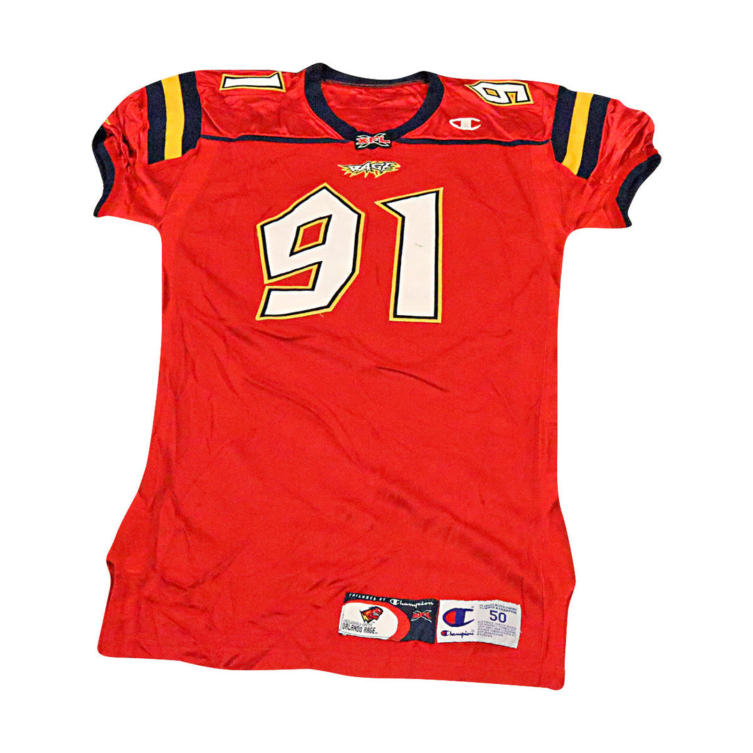 Sedrick Clark Orlando Rage 2001 Game Used Home Jersey Size 50 +2