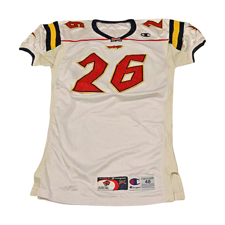 Reginald Doster Orlando Rage 2001 Game Used Away Jersey Size 48 +2