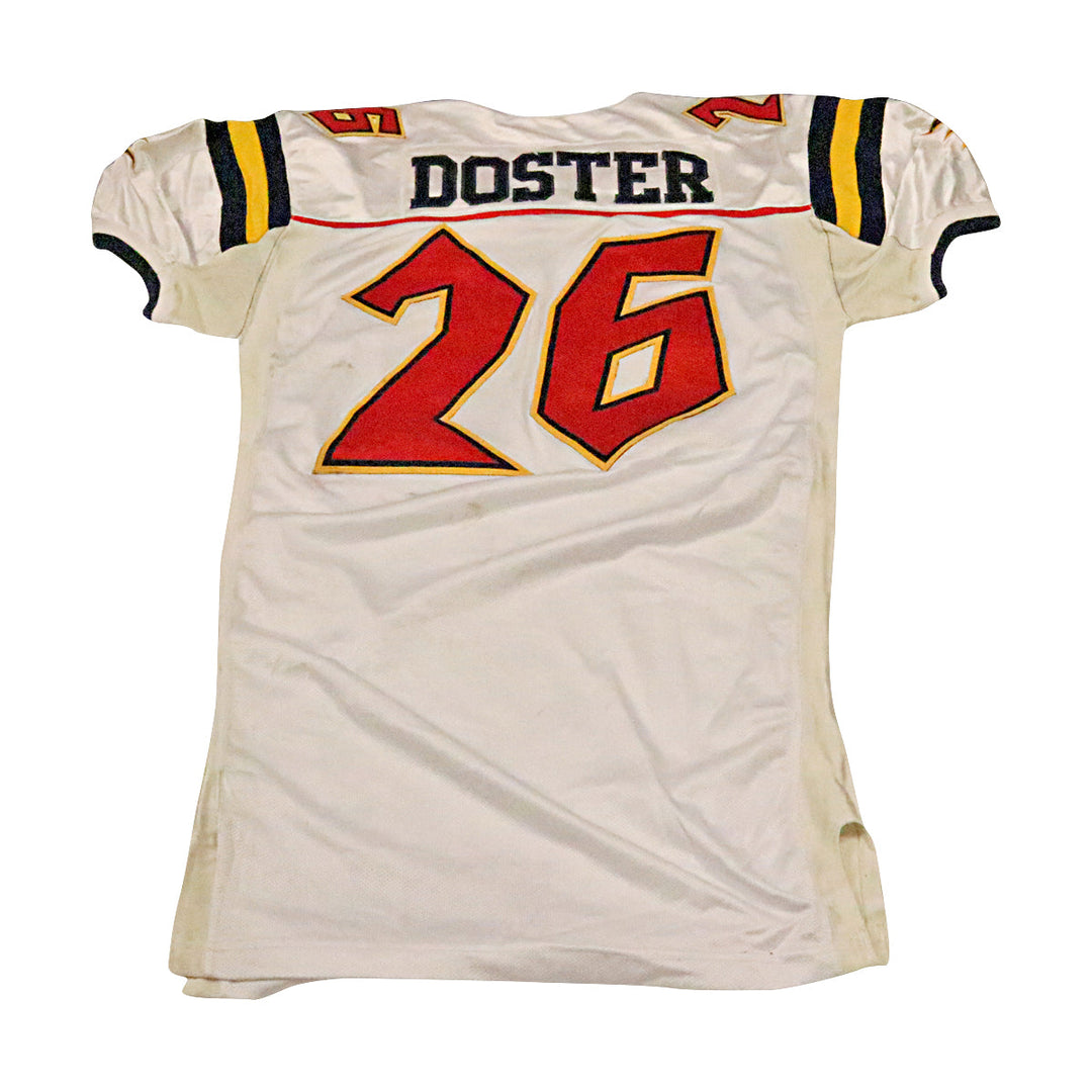 Reginald Doster Orlando Rage 2001 Game Used Away Jersey Size 48 +2