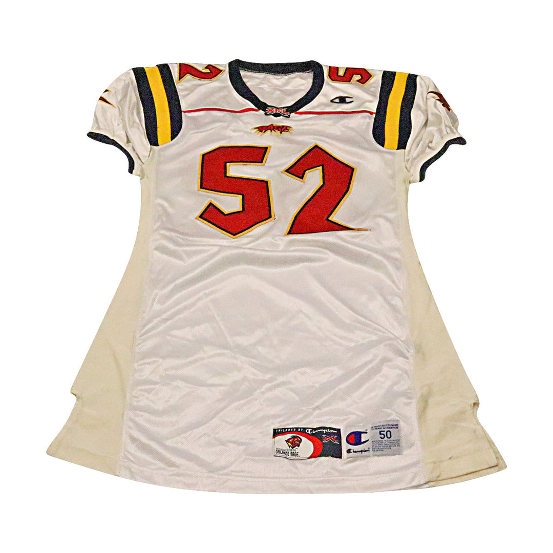 Joe Cummings Orlando Rage 2001 Game Used Away Jersey Size 50 +2