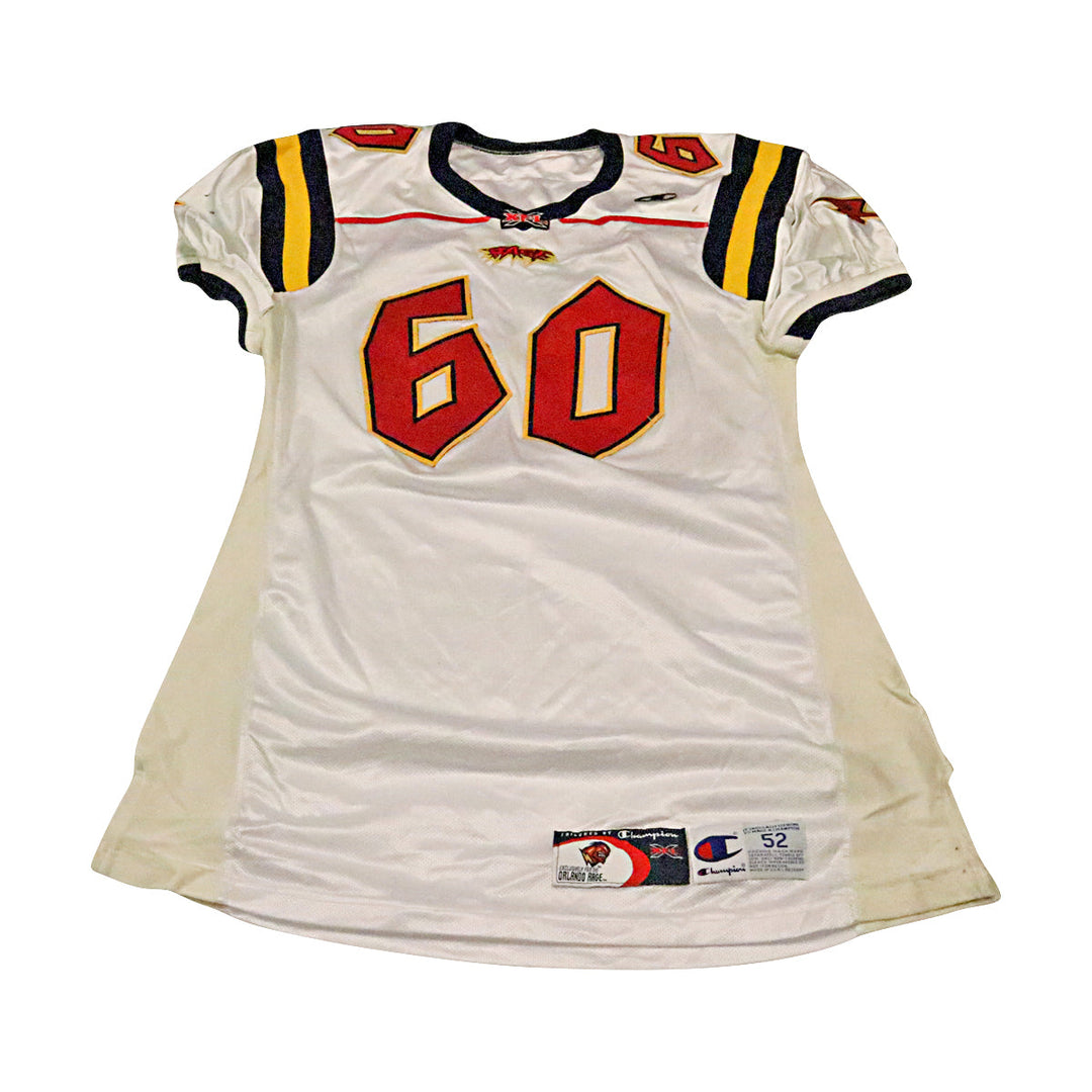 Garin Patrick Orlando Rage 2001 Game Used Away Jersey Size 52 +2 Linemen Cut