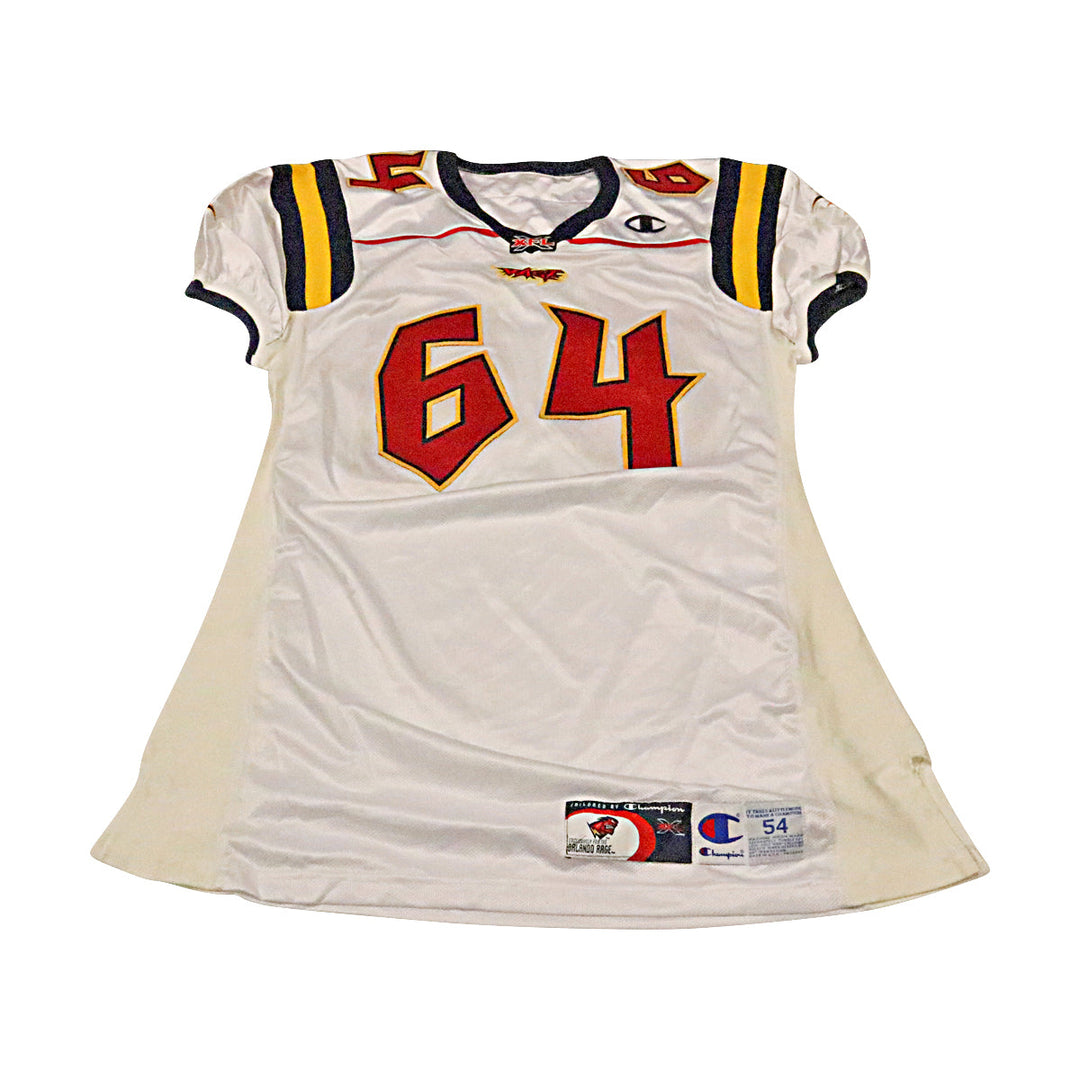 Jeff Miller Orlando Rage 2001 Game Used Away Jersey Size 54 +2 Linemen Cut