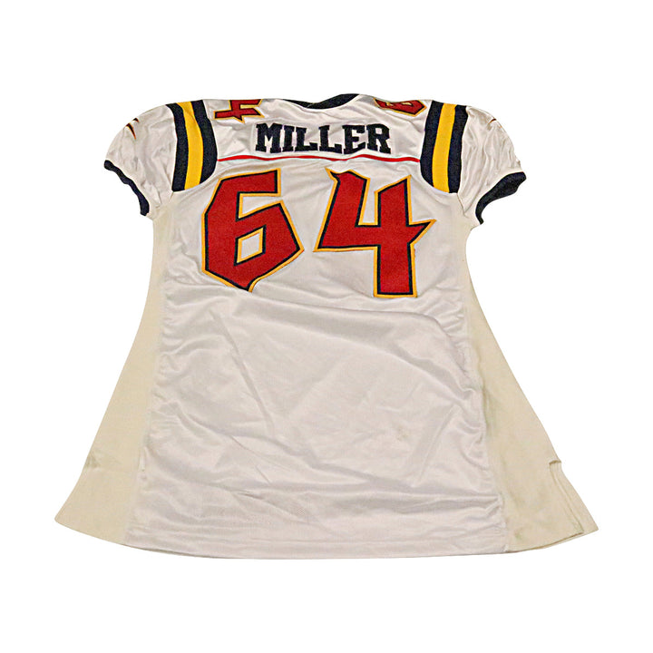 Jeff Miller Orlando Rage 2001 Game Used Away Jersey Size 54 +2 Linemen Cut