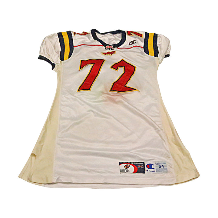 Ben Huff  Orlando Rage 2001 Game Used Away Jersey Size 54 +2 Linemen Cut