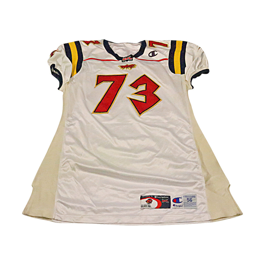 Jason Gamble Orlando Rage 2001 Game Used Away Jersey Size 56 +2 Linemen Cut