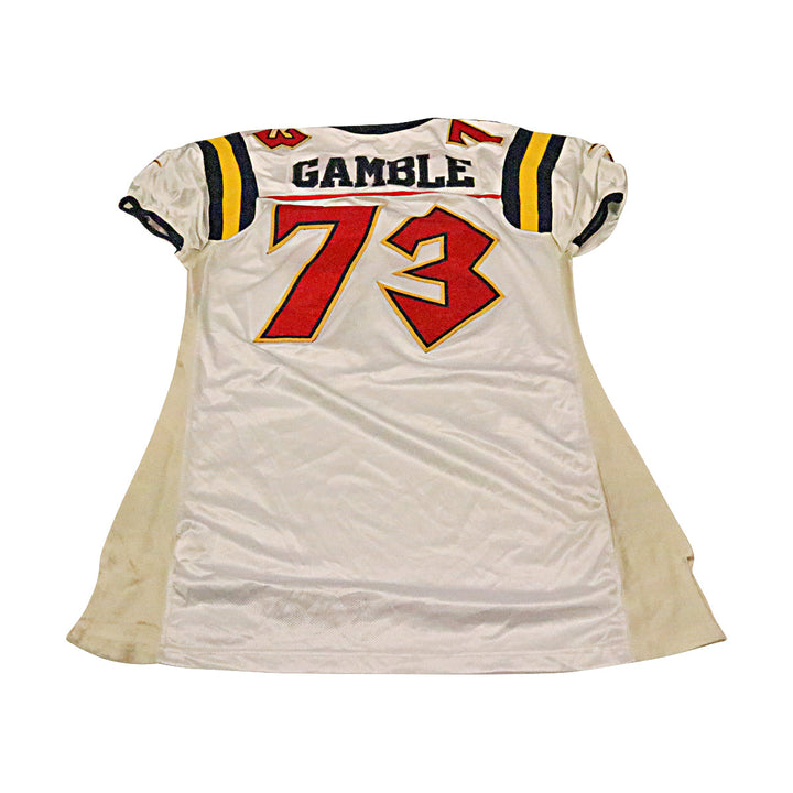 Jason Gamble Orlando Rage 2001 Game Used Away Jersey Size 56 +2 Linemen Cut