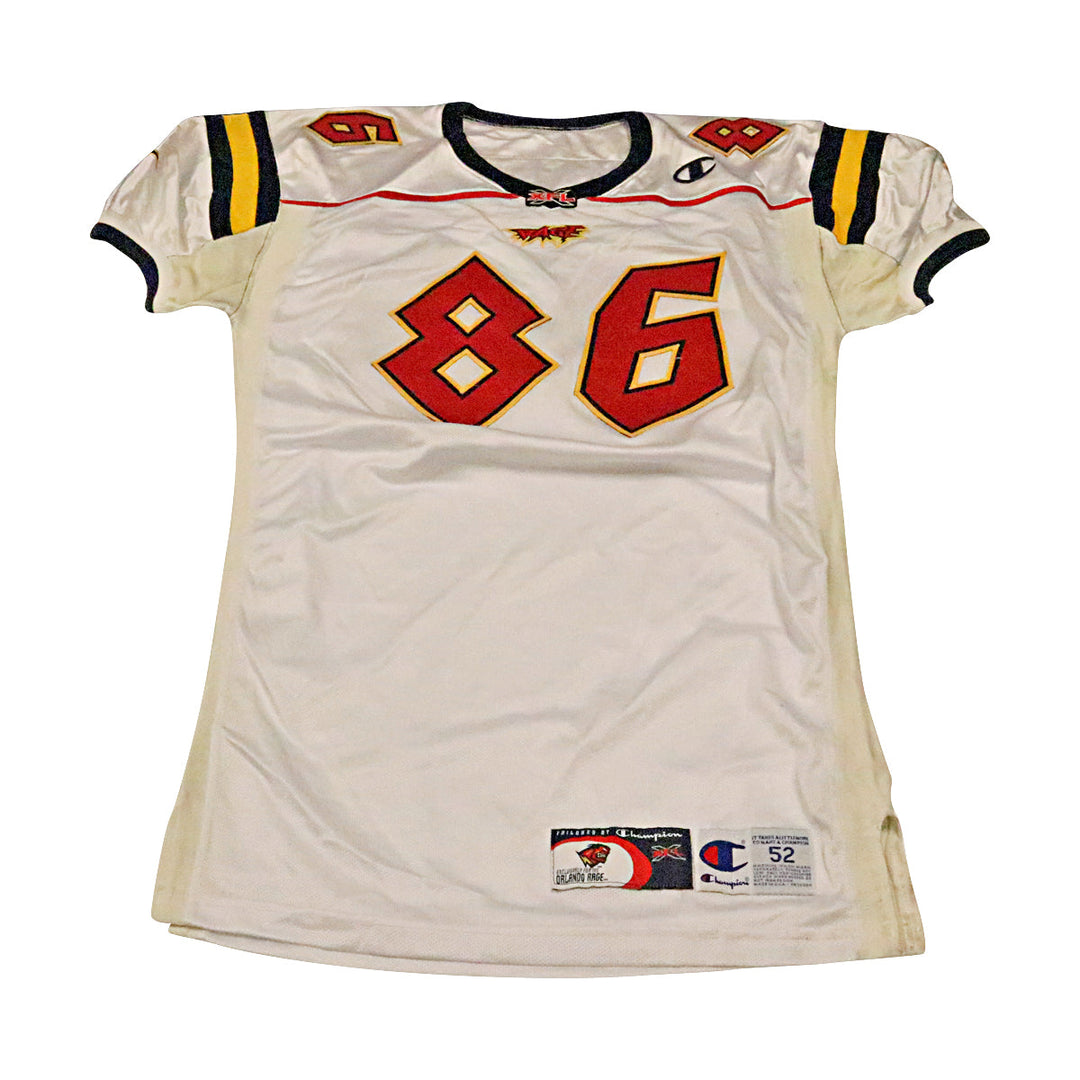 Terrance Huston Orlando Rage 2001 Game Used Away Jersey Size 52 +2