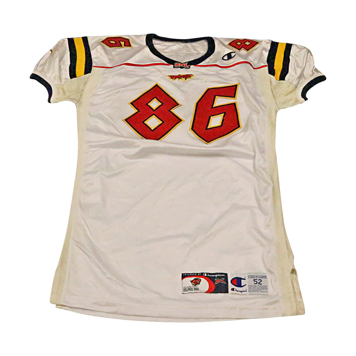 Terrance Huston Orlando Rage 2001 Game Used Away Jersey Size 52 +2
